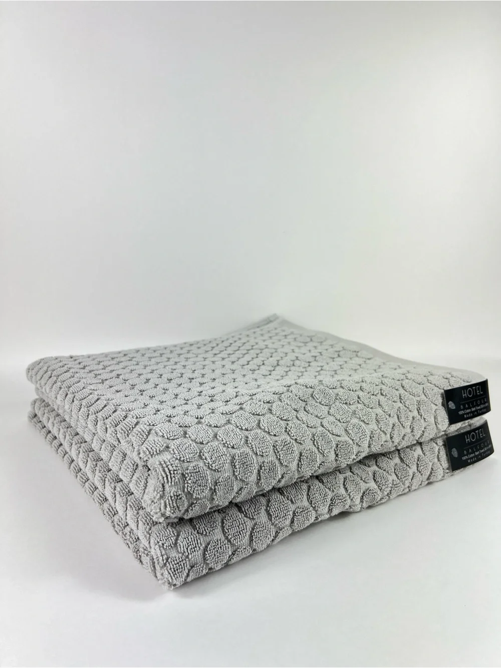 Hotel Balfour Bath Towels Taupe Gray Dotted Soft 100% Turkish Cotton 2 Pc NEW